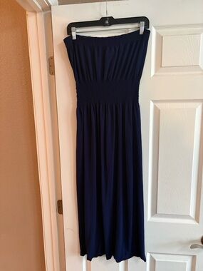 Lark + Grey maxi dress strapless navy size L